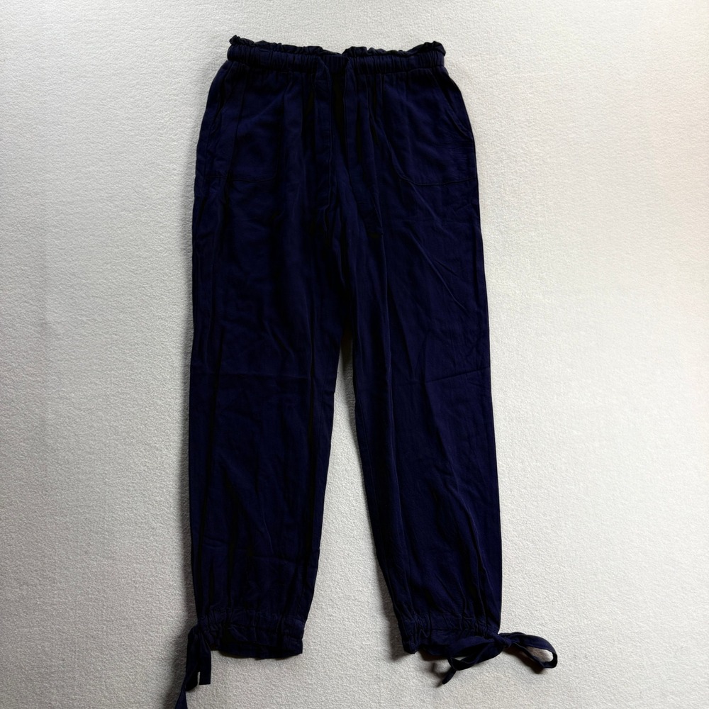 Lulus Jogger Pants Womens Small Navy Blue Paperbag Waist Tie Hem 26x24